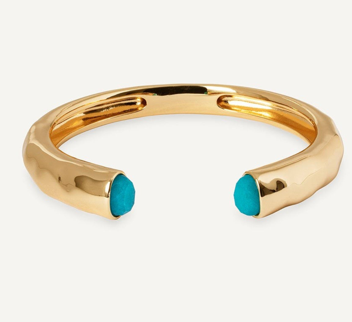 BRAZALETE RÍGIDO ILLETA CON ÁGATA TURQUESA