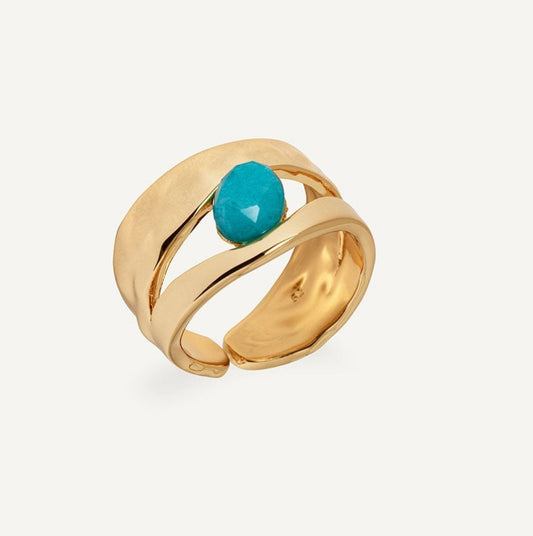 ANILLO ILLETA CON ÁGATA TURQUESA