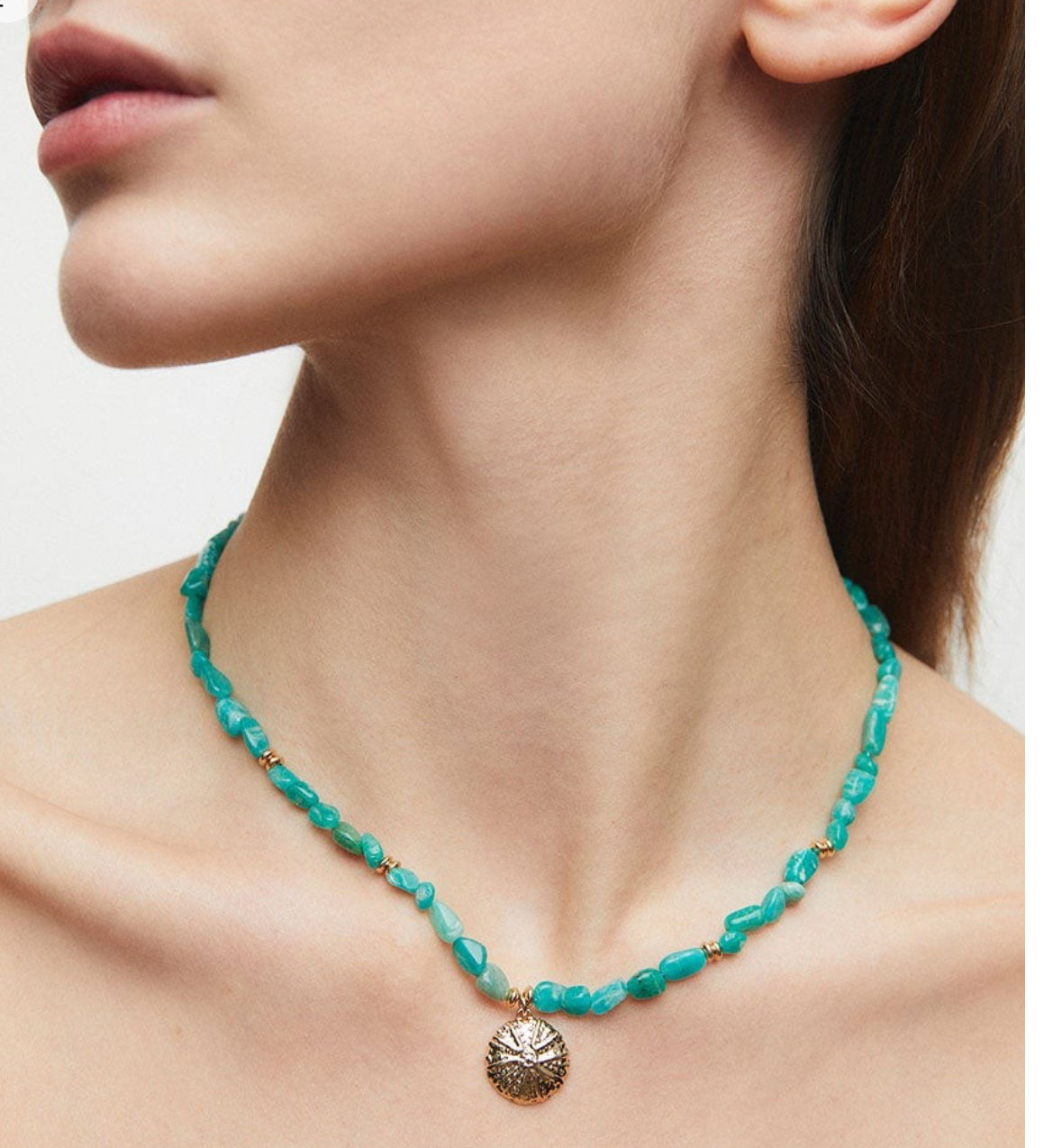 COLLAR ERIZO CALOBRA AMAZONITA VERDE