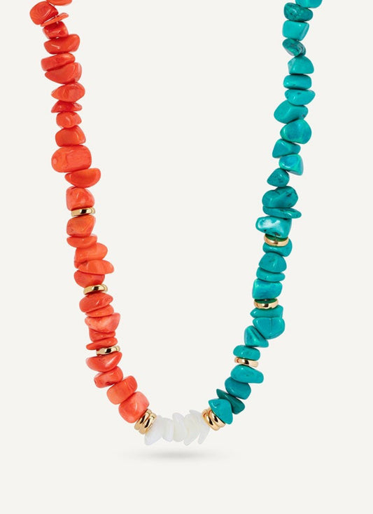 COLLAR CON PIEDRAS NATURALES COMBINADAS ILLETA MULTICOLOR