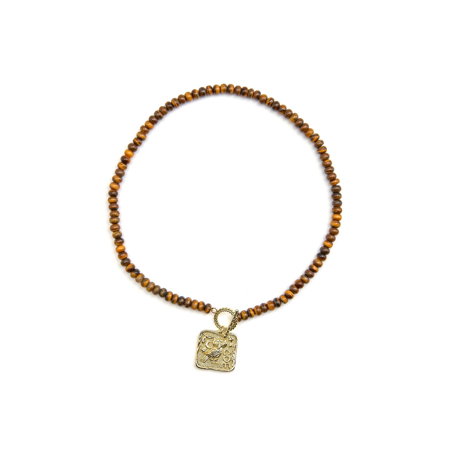 COLLAR CON OJO DE TIGRE ACABADO ORO 18K - LESSY LUXENTER