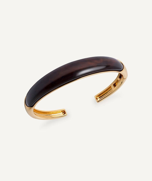 BRAZALETE RÍGIDO COFFEE CON ACETATO Y RESINA MARRÓN VIDAL & VIDAL