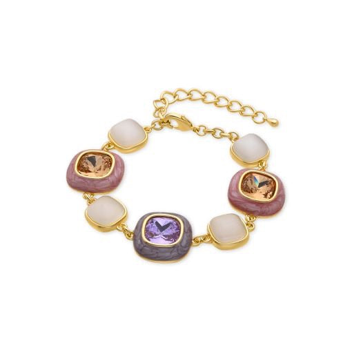 Pulsera Luxenter Drogolo De Circonita Multicolor Acabada En Oro Amarillo De 18k. Luxenter