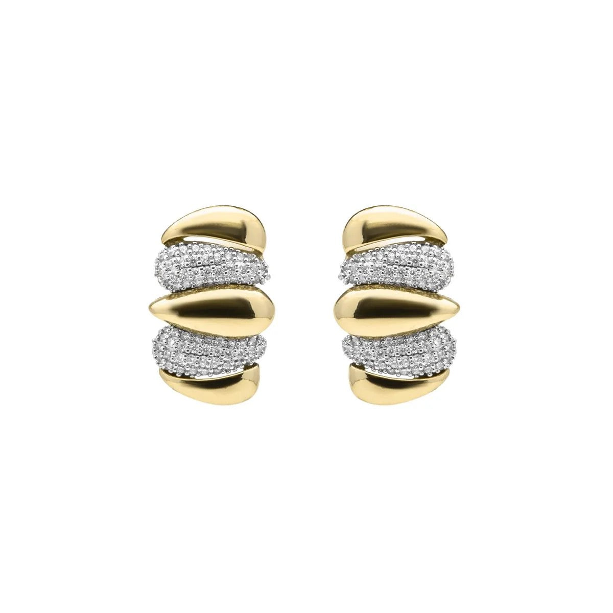 PENDIENTES DE CIRCONITA BRILLANTE ACABADO EN ORO AMARILLO 18K - CATMI
