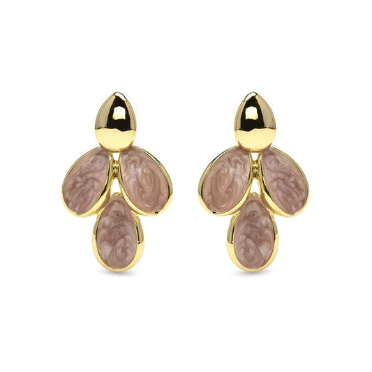 PENDIENTES DE LACADO ROSA ACABADO EN ORO AMARILLO 18K - PASBA