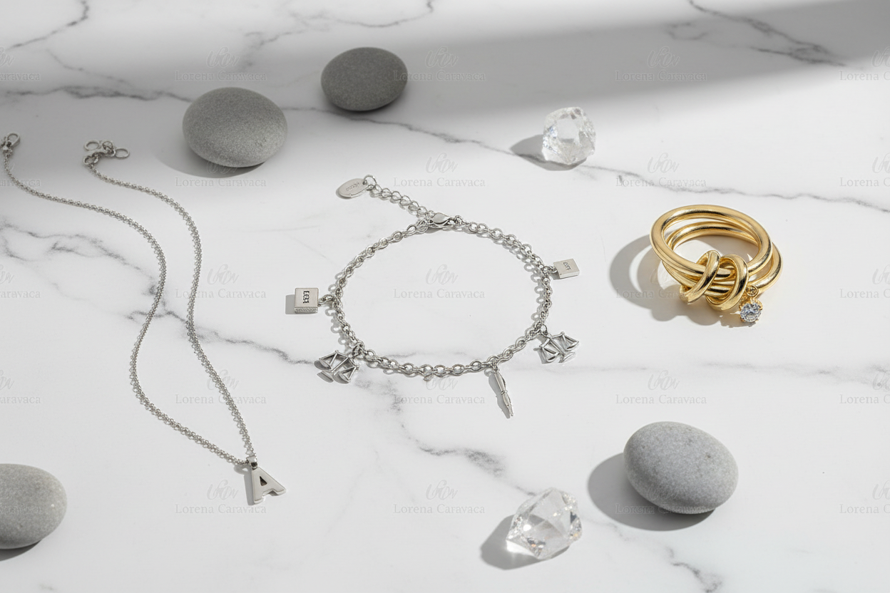 Banner Lorena Caravaca con joyas