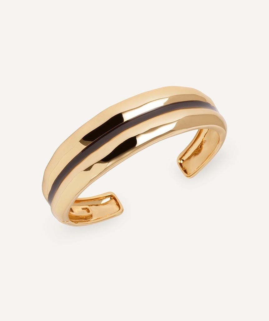 [X98193] BRAZALETE DÚO HORIZONTE CON ESMALTES MARRÓN VIDAL & VIDAL