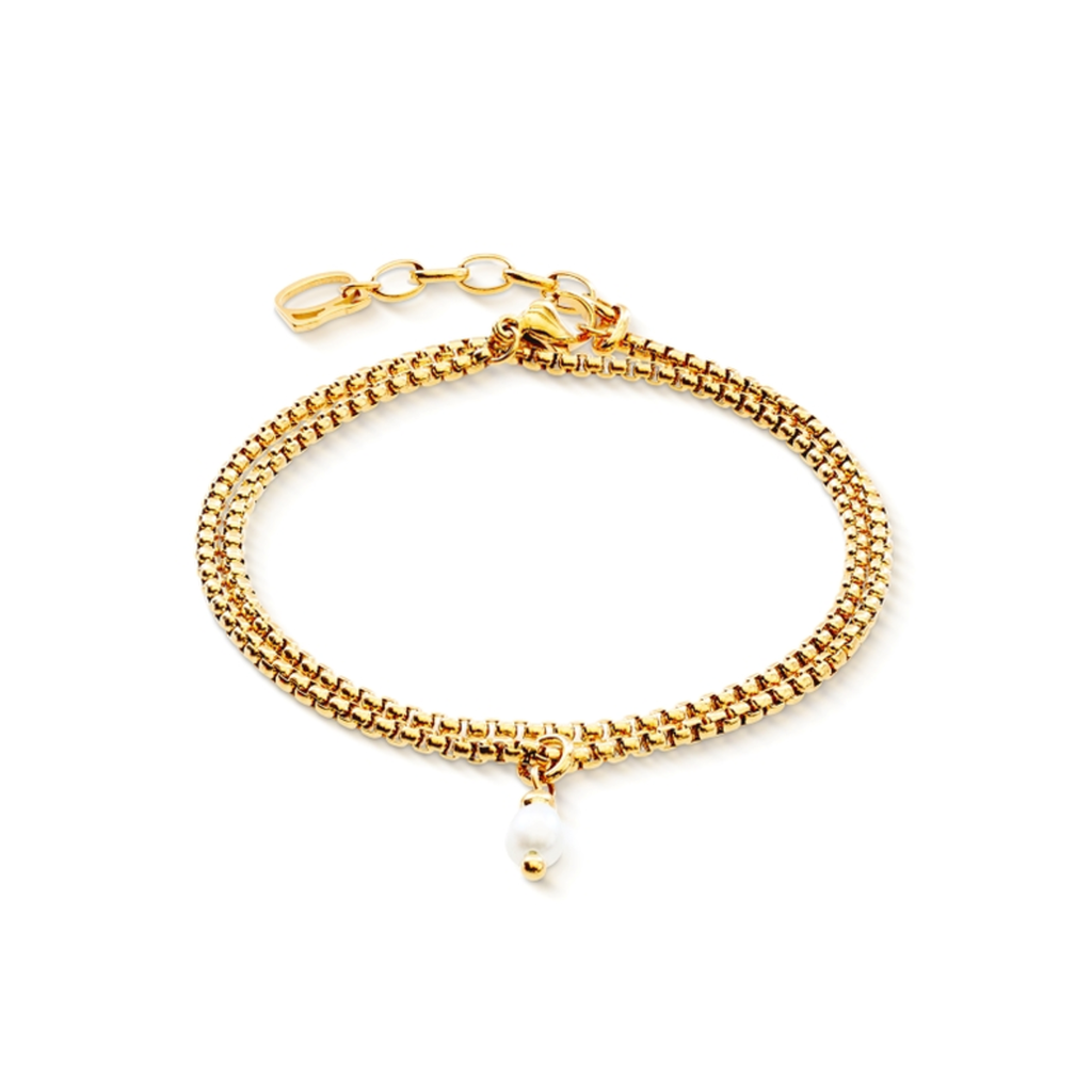 [1139-30-1614] Gold-White Bracelet Freshwater pearl, St