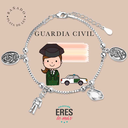 Pulsera eres lo más guardia civil metal bañado en plata con cuatro colgantes
