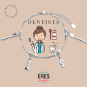 Pulsera eres lo más dentista metal bañado en plata con cuatro colgantes