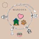 Pulsera eres lo más mascota perro metal bañado en plata con cuatro colgantes