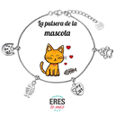 Pulsera eres lo más mascota gato cadena rodiada con cuatro colgantes plata