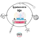 Pulsera eres lo más hija cadena rodiada con cuatro colgantes plata