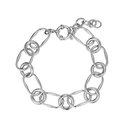 Pulsera de acero 316 bañado en platino eslabones combinados de 19 + 3 cm waterproof
