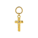 Charm de acero 316 chapado 18 kt cruz con cristal waterproof 14.8 mm