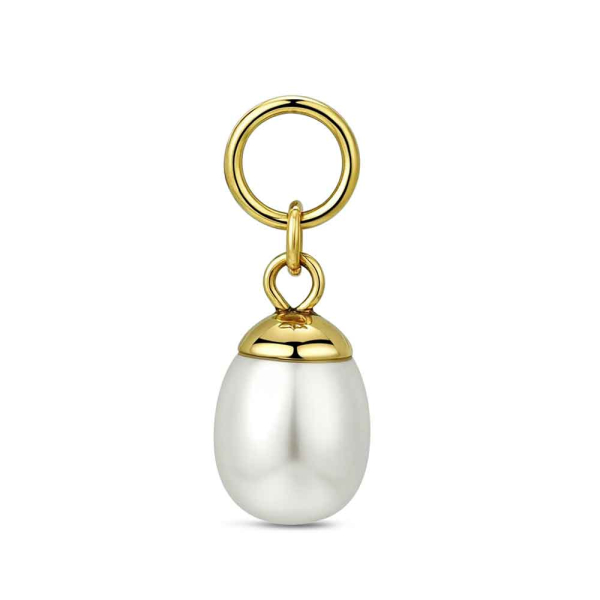 [9126057] Charm de acero 316 chapado 18 kt perla sintética waterproof