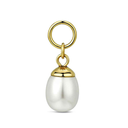 Charm de acero 316 chapado 18 kt perla sintética waterproof