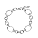 Pulsera de acero 316 bañado en platino eslabones combinados 19 + 3 cm waterproof