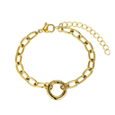 Pulsera para charm de acero 316 chapado 18 kt waterproof 16 + 5 cm