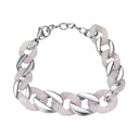 Pulsera de acero 316 bañado en platino barbado combinado resina de 19 + 3 cm waterproof