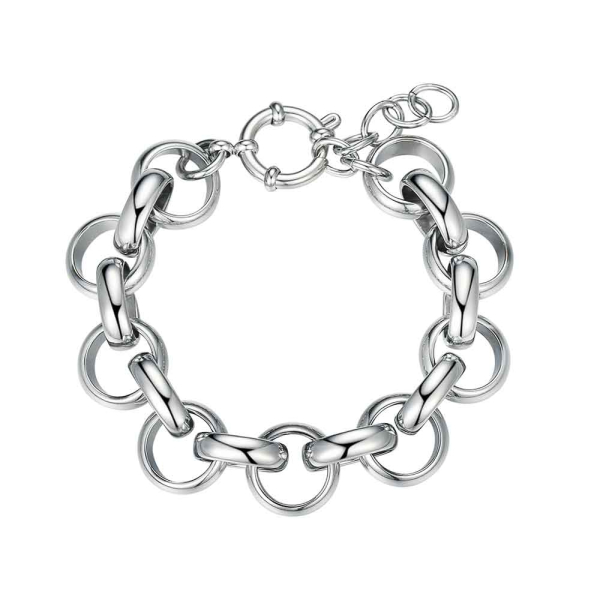Pulsera de acero 316 bañado en platino rolo de 18.5 + 3 cm waterproof
