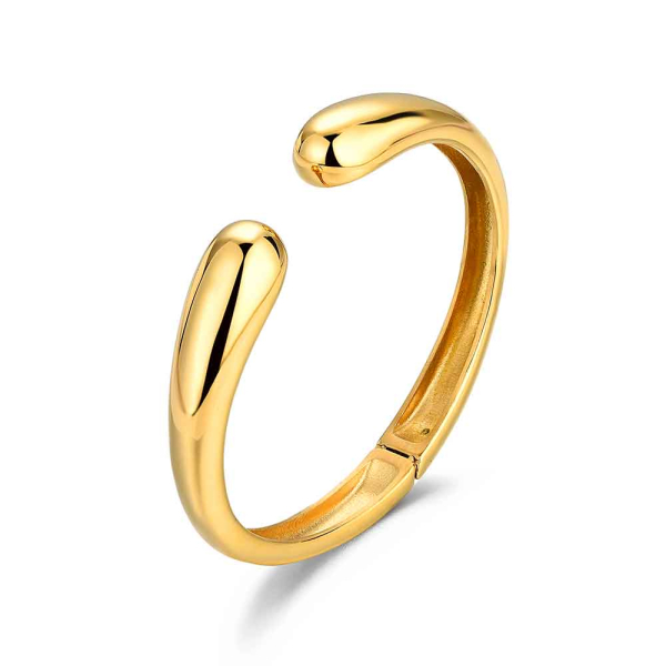 [9123100] Brazalete de acero 316 chapado 18 kt gotas abierto de 60 x 50 mm waterproof