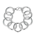 Pulsera de acero 316 bañado en platino aros tubo 21.3 cm waterproof