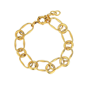 Pulsera de acero 316 chapado 18 kt eslabones combinados de 19 cm waterproof
