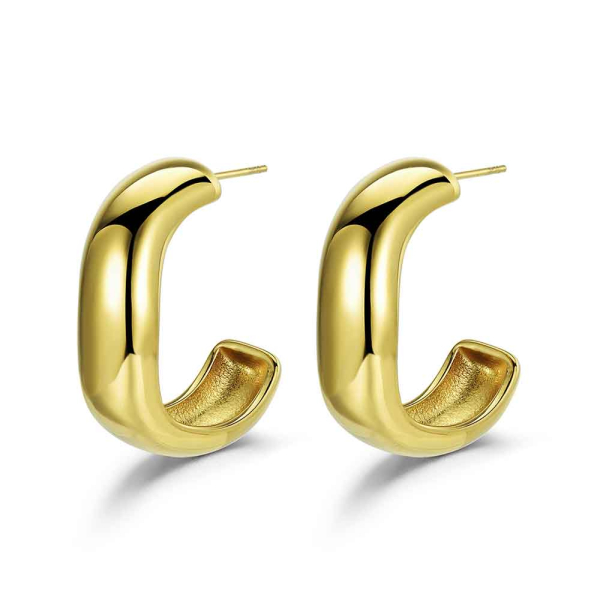 Pendientes de acero 316 chapado 18 kt aro 30 mm cierre presión waterproof