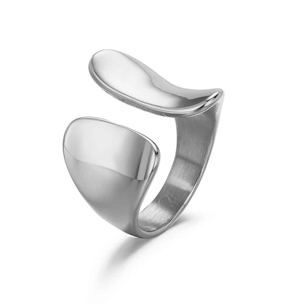 [91250757] Anillo de acero 316 bañado en platino abierto en el centro en disminución 18 mm waterproof (15)