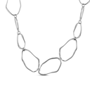 Collar de acero 316 bañado en platino eslabones irregulares de 45 + 5 cm waterproof