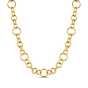 Collar de acero 316 chapado 18 kt aros 15 x 2 mm y 11 x 2 mm 45 + 5 cm waterproof