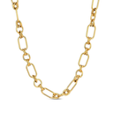 Collar de acero 316 chapado 18 kt eslabones entrelazados de 50 + 5 cm waterproof